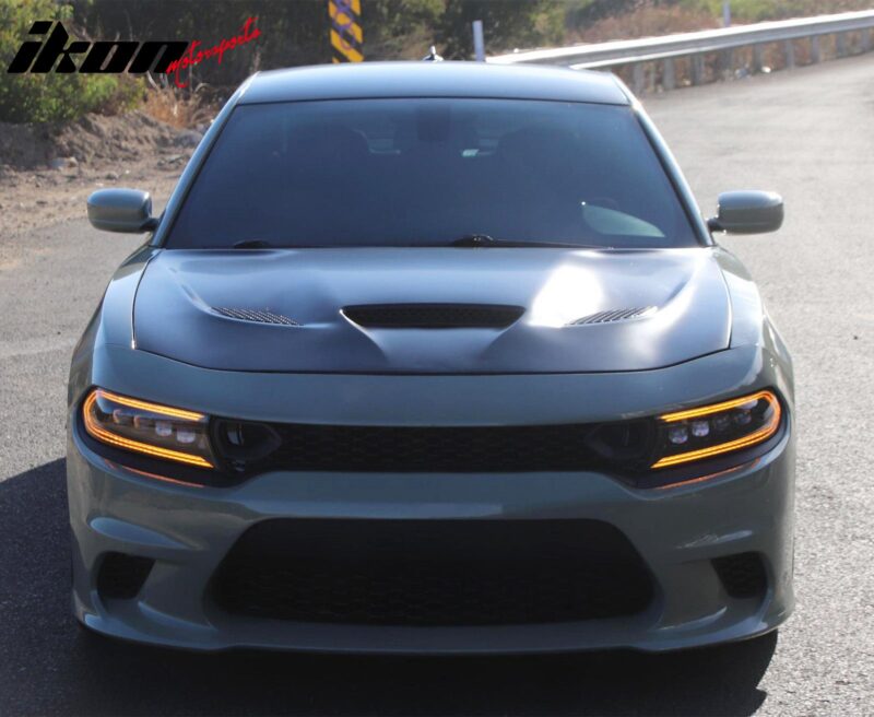 2015-2023 Dodge Charger SRT Style Car Hood Scoop Vent Black Aluminum - Image 13