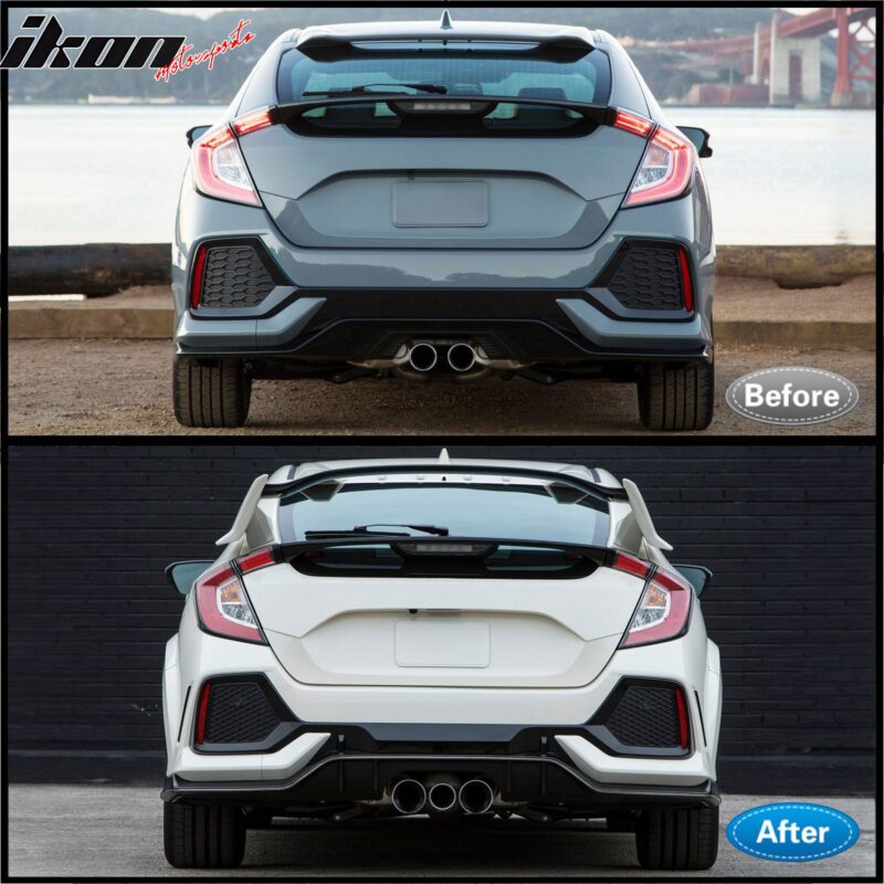 2017-2021 Honda Civic HB TypeR Style Primer Front Bumper Conversion PP - Image 3