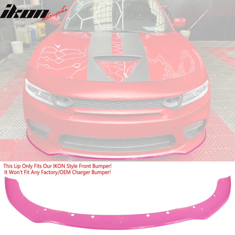 2015-2023 Dodge Charger Widebody SRT Front Bumper Cover + Pink Lip PP - Image 2