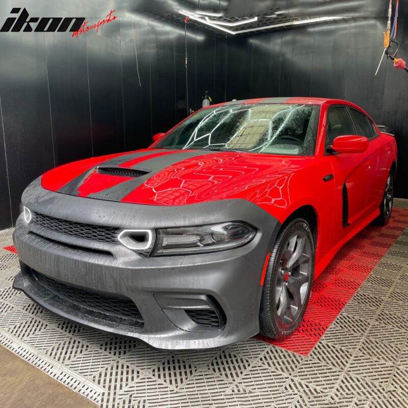 2015-2023 Dodge Charger Widebody SRT Bumper Cover Matte Black Lip PP - Image 3