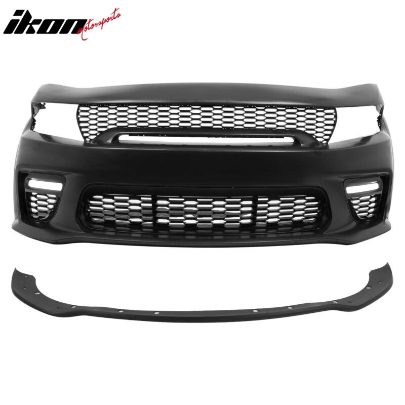 2015-2023 Dodge Charger  Front Bumper Cover Grill LED Widebody Black P - Image 3